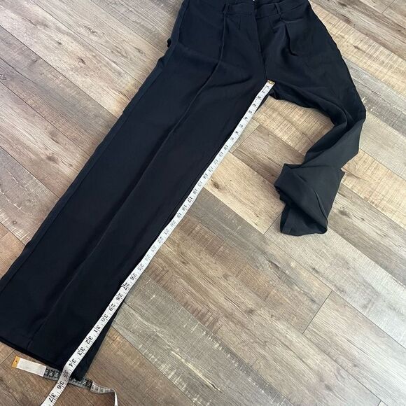 Pretty little thing black wide leg high waist trousers size 12 - Picture 7 of 9